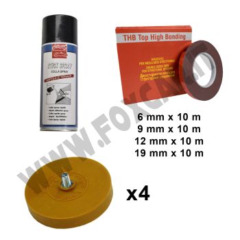 PROMO: Colla spray + Biadesivo acrilico + Spazzola in gomma