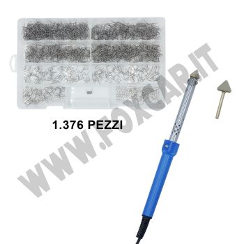 Promo: Kit di 1.376 graffette saldatura + Saldatore 80W plastiche
