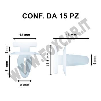 Bottoni fermapannello per modanature laterali e finiture auto Hyundai e Mitsubishi