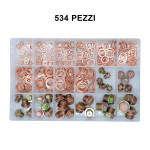 Kit da 534 pezzi di tappi coppa olio e rondelle in rame da M8 a M20