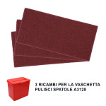 Kit di 3 ricambi per la vaschetta pulizia spatole da stucco
