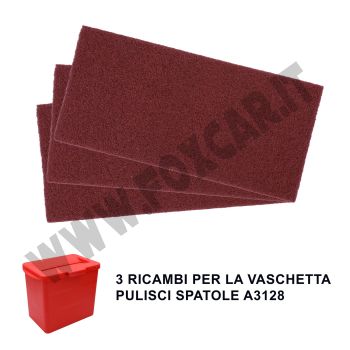 Kit di 3 ricambi per la vaschetta pulizia spatole da stucco
