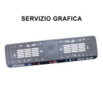 Servizio di bozza grafica per i porta targa serigrafati personalizzati