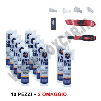 PROMO: 10+2 omaggio adesivi elastici SiMP + Raschietto rimozione sigillante vetri con ricambi