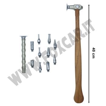 Kit PDR Professionale per la riparazione ammaccature con martello, cuneo e 8 punte