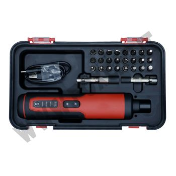 Set avvitatore cacciavite elettrico da 27 pezzi con punte 1/4" a batteria ricaricabile
