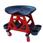 Sgabello ergonomico con seduta per meccanici e carrozzieri con porta o...