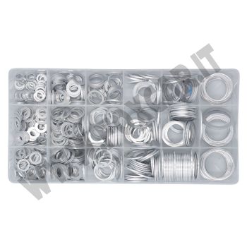 Kit di 450 anelli di tenuta in alluminio per tappo olio e tubi – 18 misure da 6 mm a 24 mm