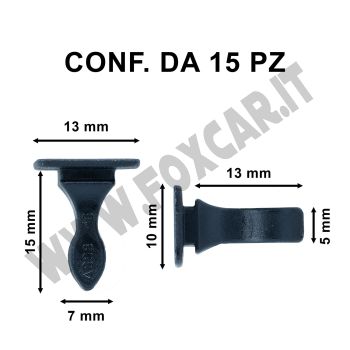 Bottone di fissaggio nero per griglia radiatore Fiat Ducato, Peugeot Boxer e Citroën Jumper