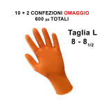 PROMO: 10 + 2 omaggio confezioni di guanti arancioni monouso in nitril...