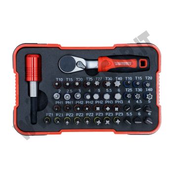 Set punte 1/4" con cricchetto 43 pezzi - Torx, esagonali, Phillips e Pozidriv
