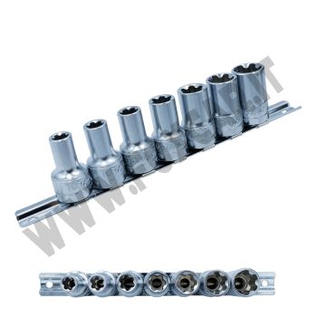 Set 7 chiavi a bussola 3/8" Torx Plus femmina