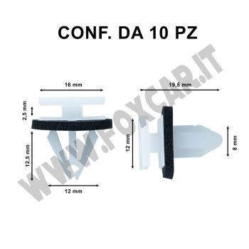 Clip ferma pannello Ford Kuga III modanatura sottoporta e passaruota