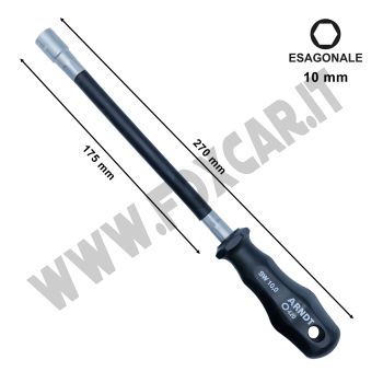 Caccavite a bussola esagonale flessibile da 10 mm