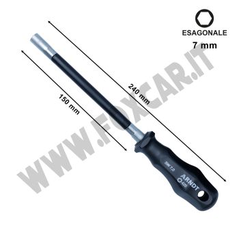 Caccavite a bussola esagonale flessibile da 7 mm