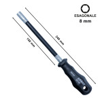 Caccavite a bussola esagonale flessibile da 8 mm