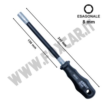 Caccavite a bussola esagonale flessibile da 8 mm