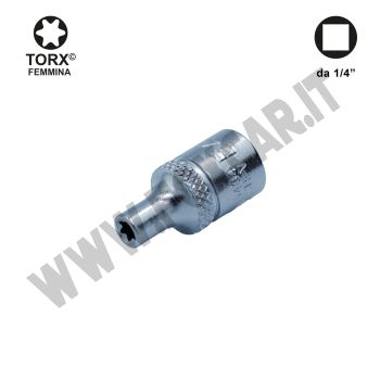 Chiave a bussola E-Torx femmina E4 con attacco da 1/4"