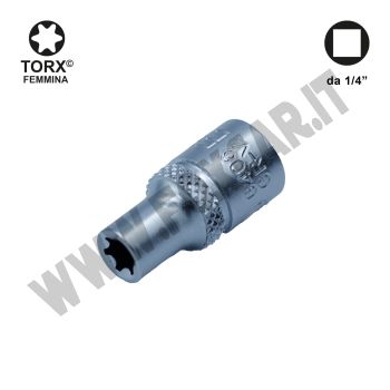 Bussola E-Torx femmina E6 con attacco da 1/4"