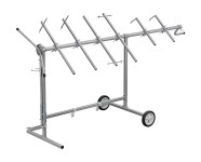 Cavalletto girevole per verniciatura con rotelle e supporti per cofani...