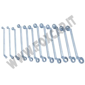 Serie di 12 chiavi poligonali da 6x7 a 30x32 mm