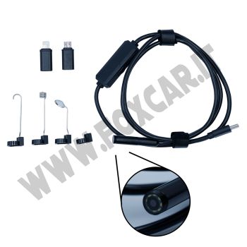 Endoscopio per smartphone con luce e 4 accessori