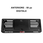 Portatarga anteriore personalizzati in acciaio verniciato nero SERIGRA...