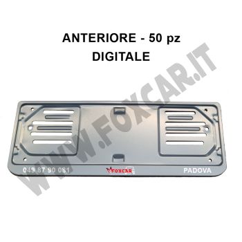 Portatarga anteriore personalizzati in alluminio SERIGRAFIA DIGITALE, 50 pz
