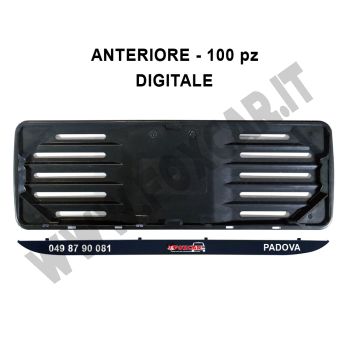 Portatarga anteriore personalizzati in polipropilene (PPL) con listello SERIGRAFIA DIGITALE, 100 pz