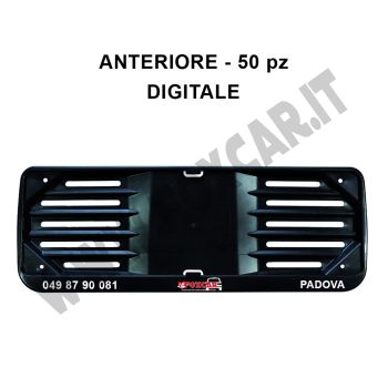 Portatarga anteriore personalizzati in polipropilene (PPL) SERIGRAFIA DIGITALE, 50 pz