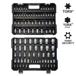 Chiavi a bussola TORX da 101 pezzi con attacchi 1/4", 3/8" e 1/2"