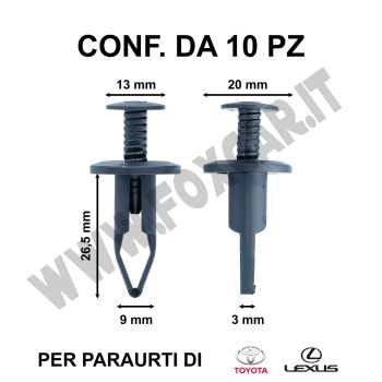 Rivetto ad espansione per paraurti Toyota e Lexus