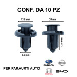 Rivetto auto nero in plastica per Honda, BYD, Subaru, Nissan, Mitsubis...