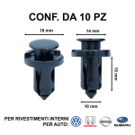 Rivetti con perno per rivestimenti e paraurti Honda, Nissan, Subaru e ...