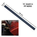 15 listelli piatti in PP POLIPROPILENE nero per saldatura plastica 1,6...