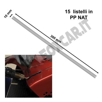 15 listelli in PP POLIPROPILENE natural per saldatura plastica 1,4 x 10 x 300 mm