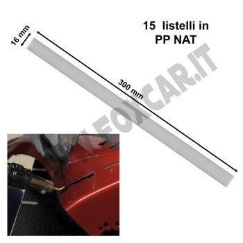 15 listelli piatti in PP POLIPROPILENE natural per saldatura plastica