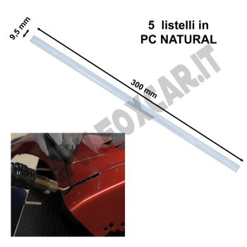 5 listelli in PC POLICARBONATO per saldatura plastica