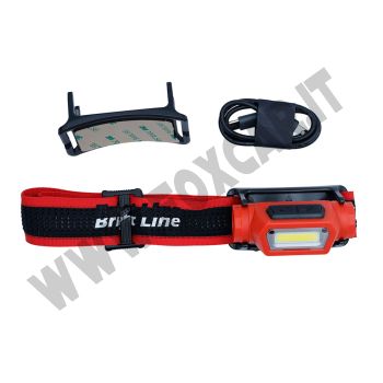 Lampada frontale regolabile B-4050 ricaricabile, 450 lumen, con sensore di movimento e magnete