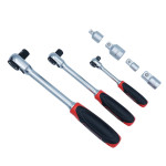 Set cricchetti reversibili stretti 1/4'', 3/8'' e 1/2'' con adattatori