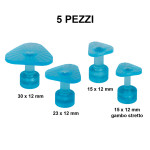 Kit ventose levabolli triangolari 15 mm azzurre semi-trasparenti, per ...