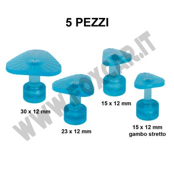 Kit ventose levabolli triangolari 15 mm azzurre semi-trasparenti, per grandine e ammaccature