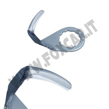 Lama gancio a gomito 90° singola per utensili oscillanti o coltelli da taglio, taglio da 24 mm