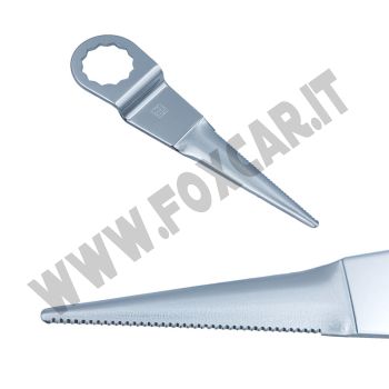 Lama da taglio FEIN dentata singola per utensili oscillanti, dritta con curva a Z, taglio da 60 mm