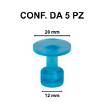 Ventose levabolli 20 mm per colla a caldo, azzurre semi-trasparenti, p...