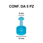 Ventose levabolli 6 mm per colla a caldo, azzurre semi-trasparenti, pe...