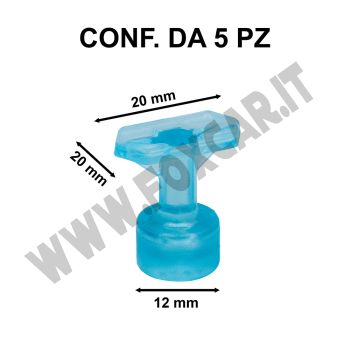 Ventose levabolli esagonali 10x20 mm per colla a caldo, azzurre semi-trasparenti, per grandine e ammaccature