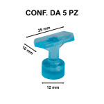 Ventose levabolli esagonali 10x25 mm per colla a caldo, azzurre semi-t...