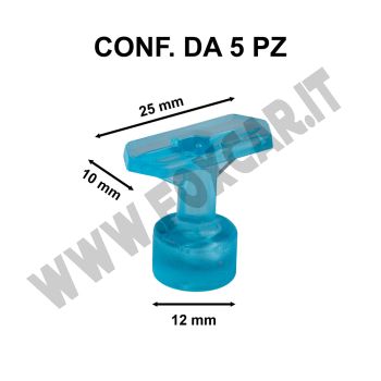 Ventose levabolli esagonali 10x25 mm per colla a caldo, azzurre semi-trasparenti, per grandine e ammaccature