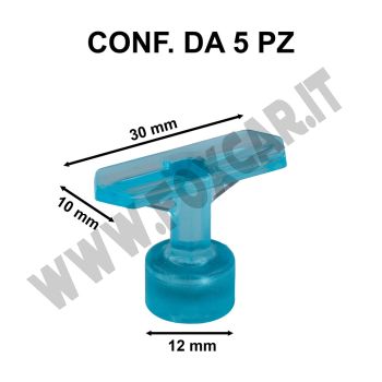 Ventose levabolli esagonali 10x30 mm per colla a caldo, azzurre semi-trasparenti, per grandine e ammaccature